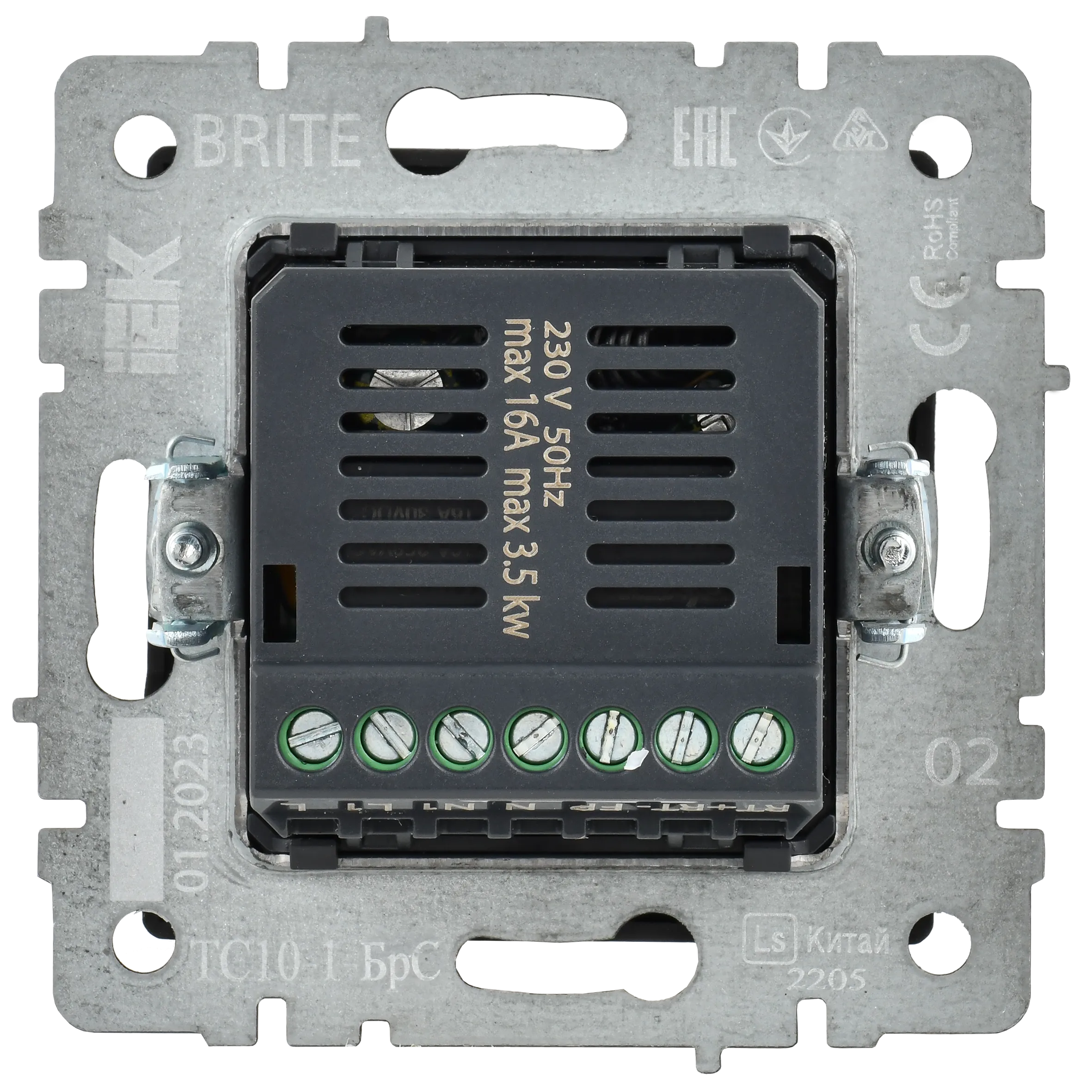 BRITE Термостат электронный с индикацией ТС10-1-БрС сталь IEK - Фото 4