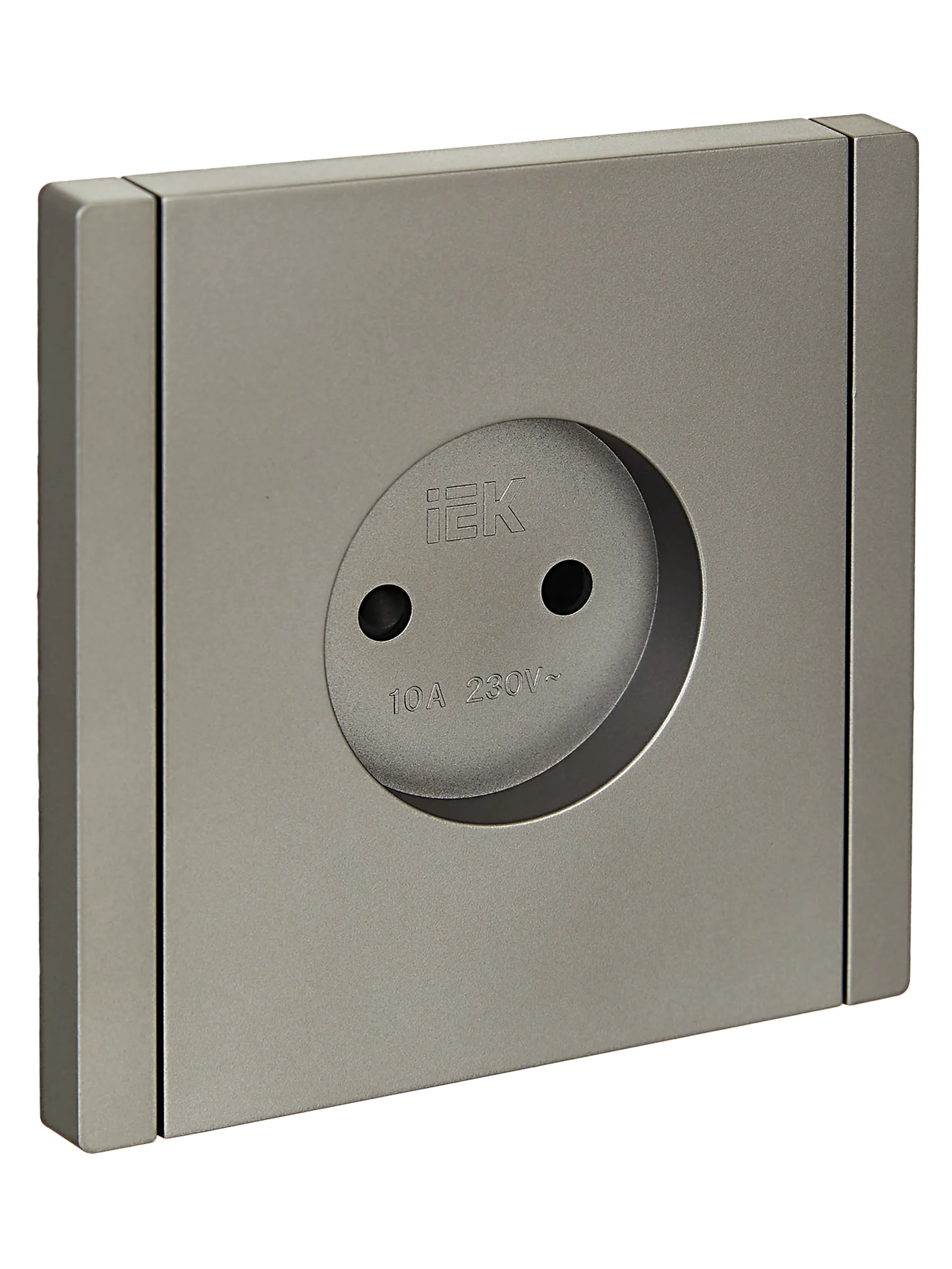 FORTE&PIANO Розетка 1-местная без заземления с защитными шторками винтовое крепление 10А FP517 сталь IEK FP-R13-10-K46