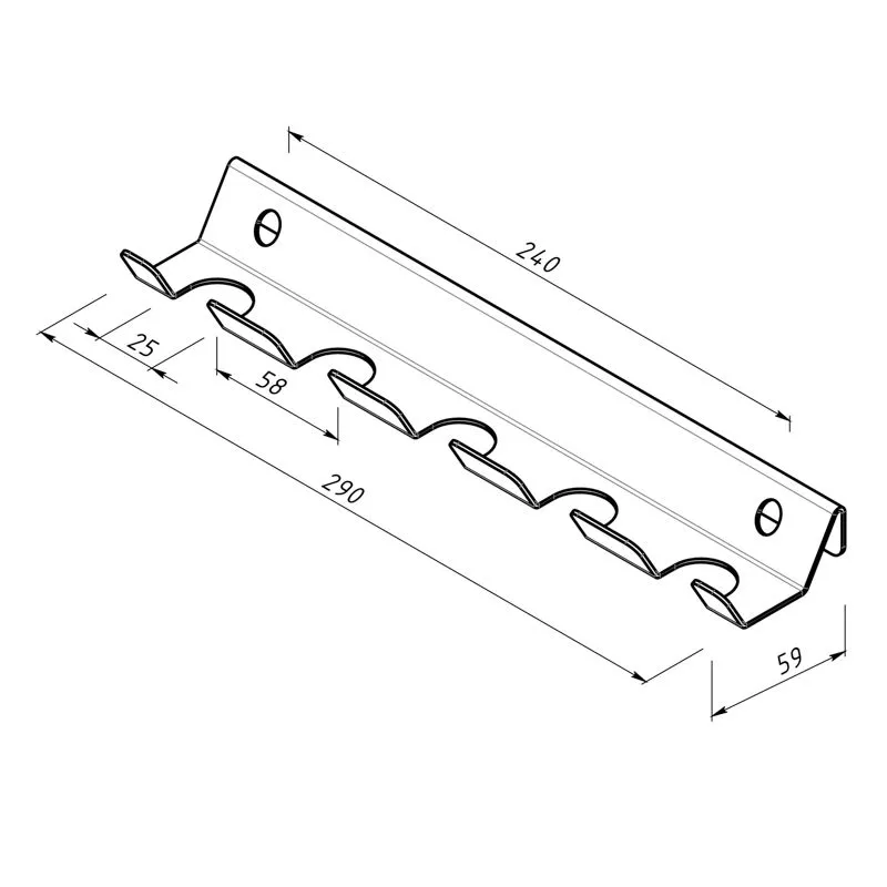 Держатель-органайзер для хранения садового инвентаря, на пять предметов, настенный, черный REXANT - Фото 4