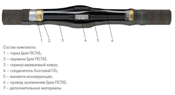 Муфта 4 ПСТб-1 (150-240) с соединителями (пластик с бронёй) ЗЭТАРУС