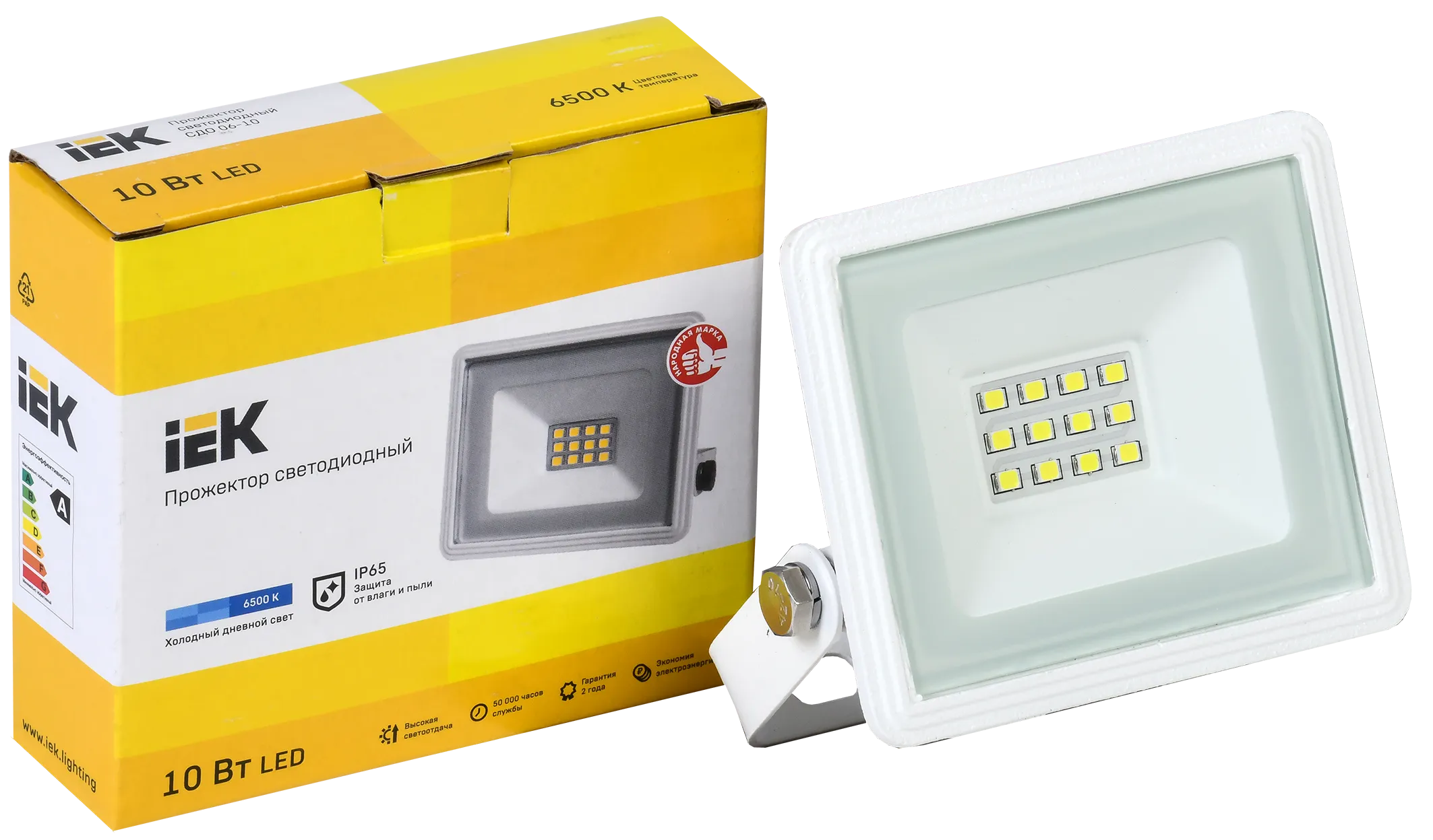 Прожектор светодиодный СДО 06-10 IP65 6500K белый IEK - Фото 2