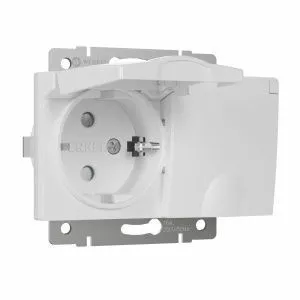 Розетка двойная влагозащ. с зазем. с защит. крышками и шторками (белый) Werkel W1172201