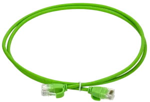 ITK Коммутационный шнур кат.6 UTP LSZH 3м slim колпачок с язычком зеленый PC02-C06UL-3M-SL-WT