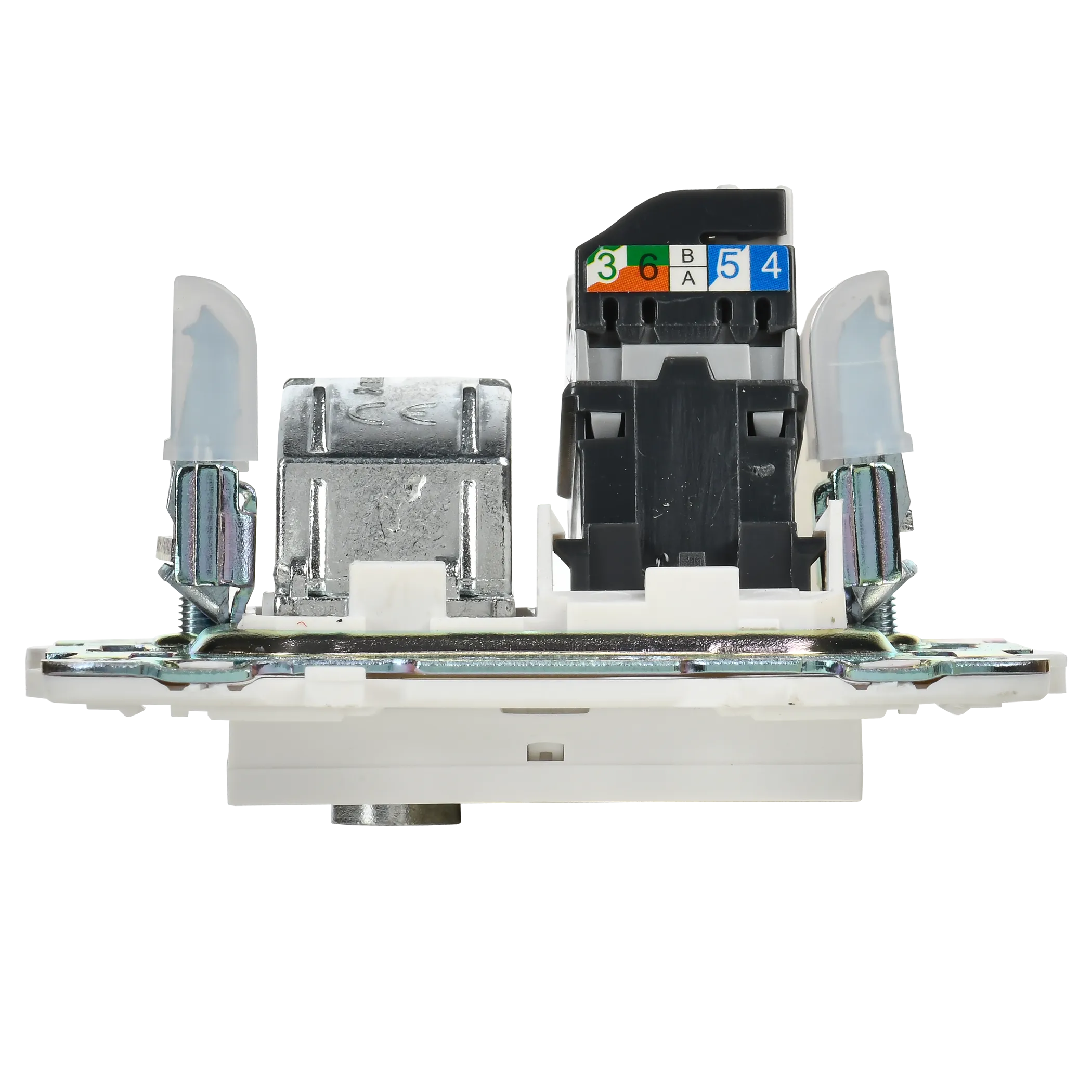 SKANDY Розетка двойная TV+RJ45 кат.5E SK-A14W арктический белый IEK - Фото 6