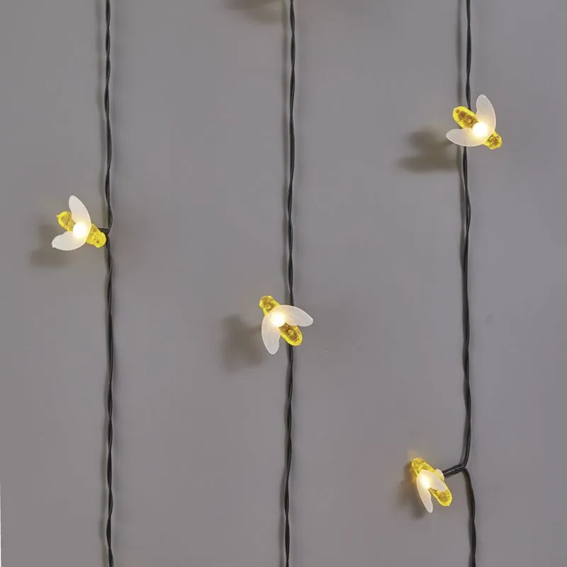 Гирлянда садовая (каскад) Янтарные Пчелы 5,8м, 2700К с аккумулятором и выносной солнечной панелью LAMPER - Фото 4