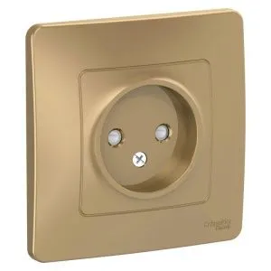 Розетка 1-м СП Blanca 16А IP20 250В без заземл. защ. шторки титан SE BLNRS000114 1210353