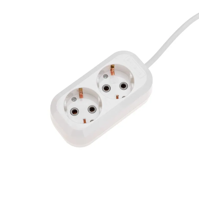 Удлинитель 2 гнезда, 5м, 3х0,75мм², с/з, белый PROconnect - Фото 5