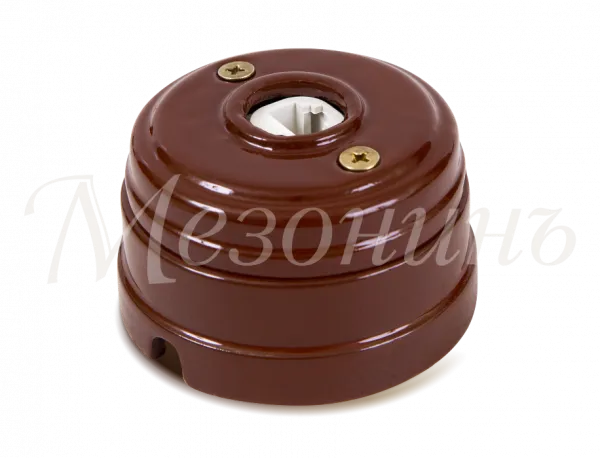 Розетка ретро компьютерная RJ45  (в комплекте с подъемной рамкой D70x45), цвет - коричневый, коллекц