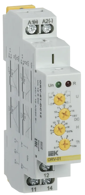 Реле контроля напряжения ORV с блокировкой однофазное 12В DC IEK