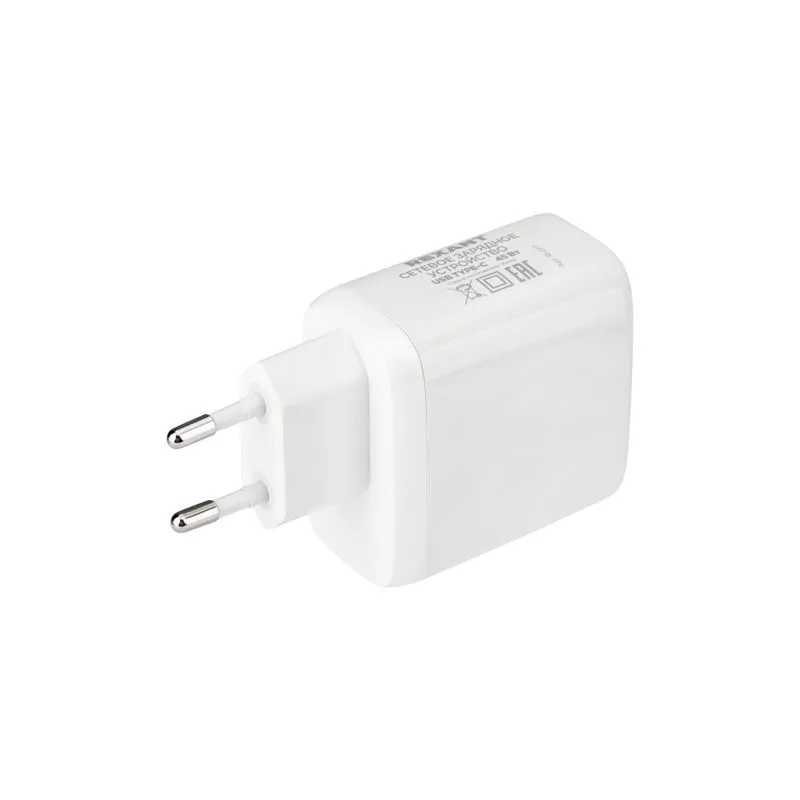 Сетевое зарядное устройство REXANT USB-C адаптер, 45W белое - Фото 5