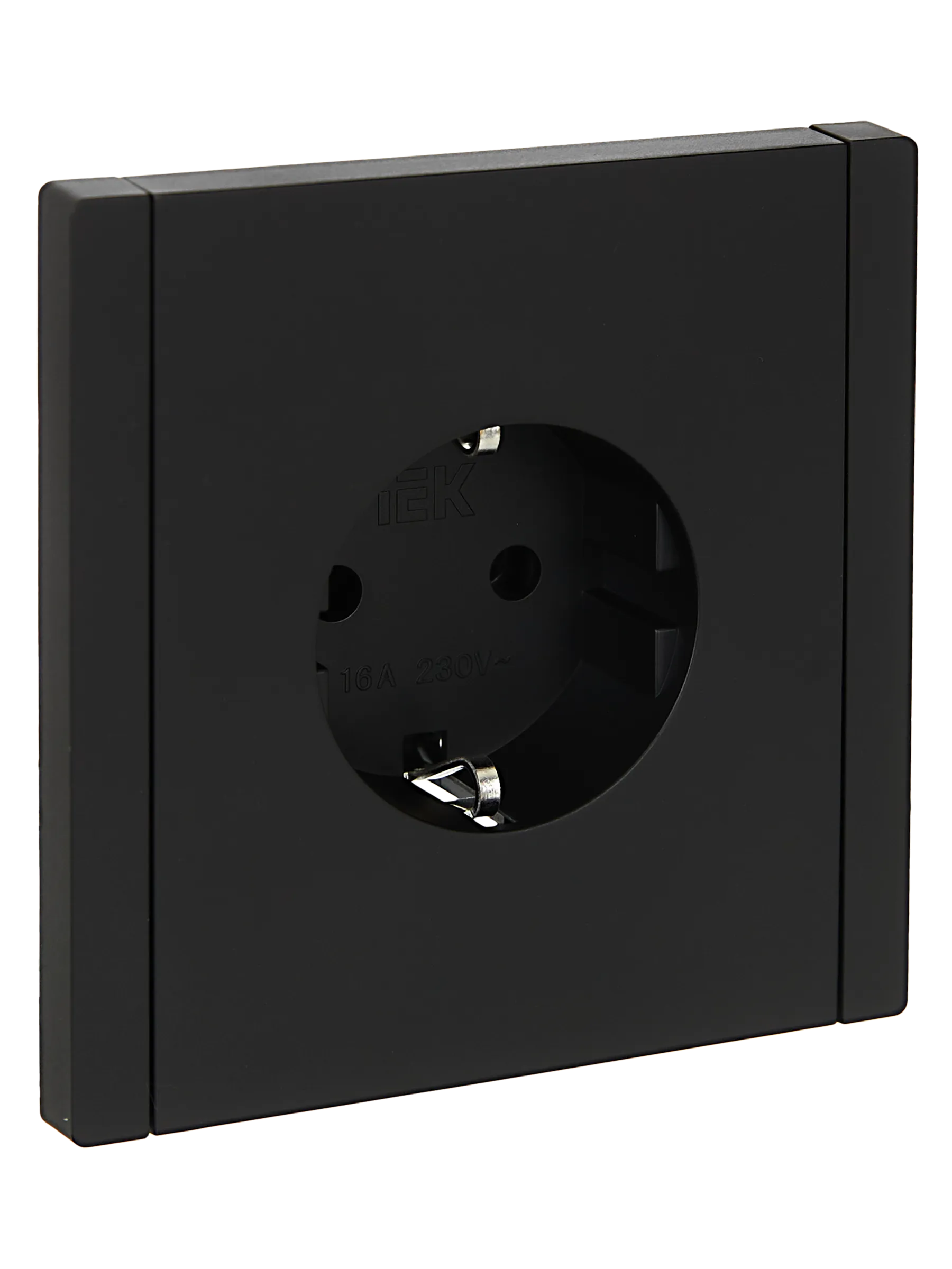 FORTE&PIANO Розетка 1-местная с заземлением без защитных шторок винтовое крепление 16А FP116 черный IEK FP-R11-16-K02
