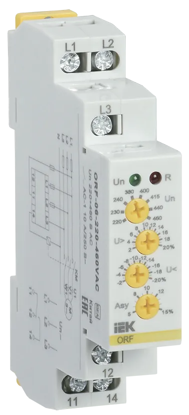 Реле контроля фаз ORF-06 трехфазное 220-460В AC IEK