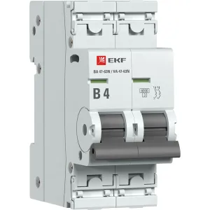 Авт. выкл. 2P 4А (B) 6кА ВА 47-63N EKF PROxima M636204B