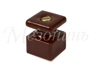 Изолятор фарфоровый квадратный в комплекте с саморезами, для монтажа витой электропроводки,  размеры: