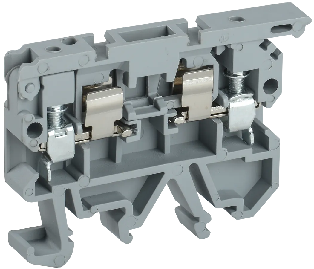 Клемма винтовая КВИ-4-П с держателем предохранителя 5х20 серая IEK