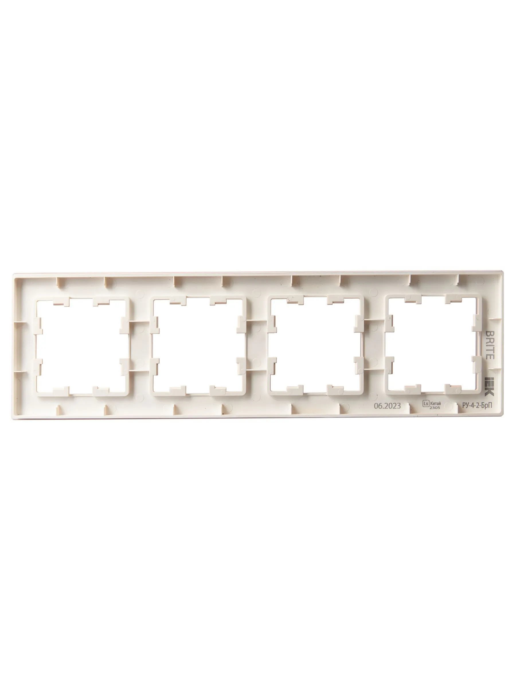 BRITE Рамка 4-местная РУ-4-2-БрП стекло персиковый матовый IEK - Фото 6