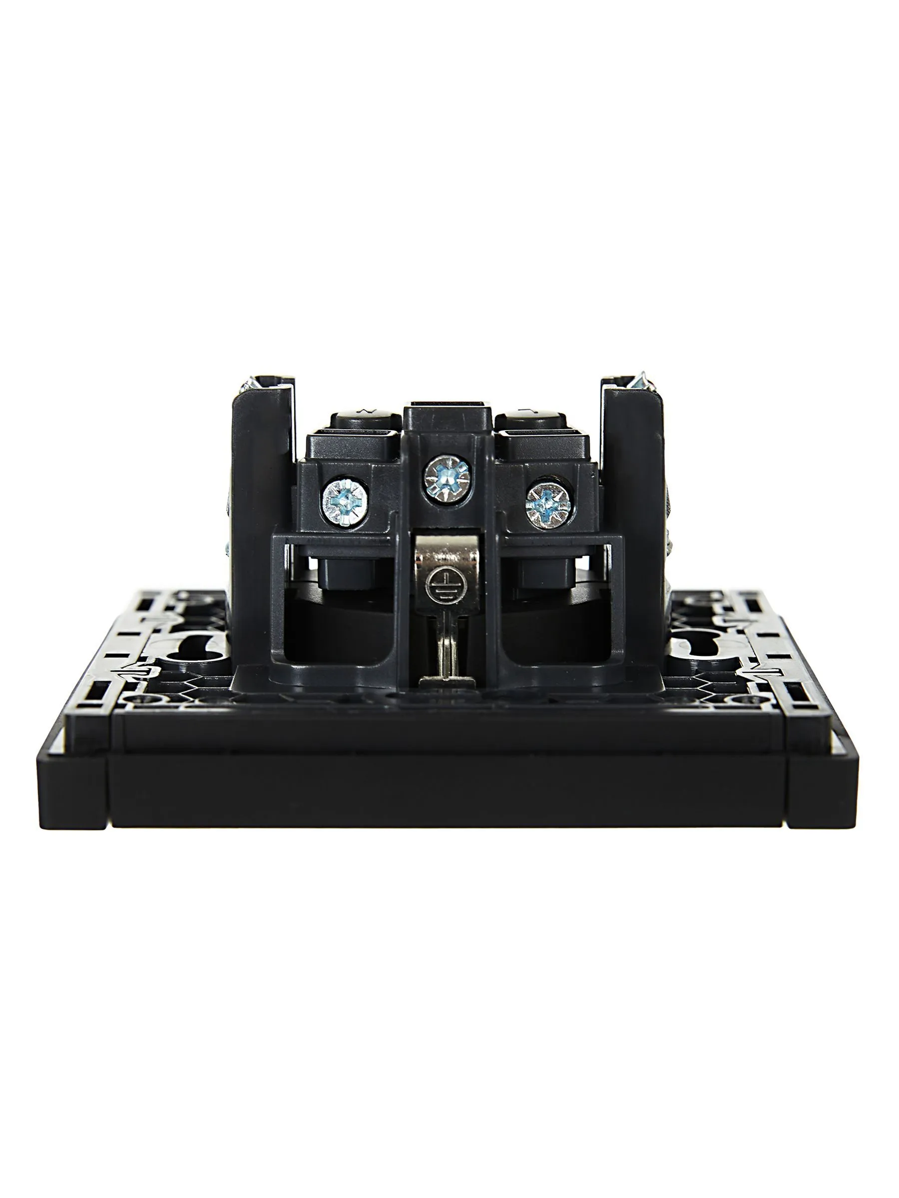 FORTE&PIANO Розетка 1-местная с заземлением с защитными шторками винтовое крепление 16А FP115 черный IEK - Фото 4