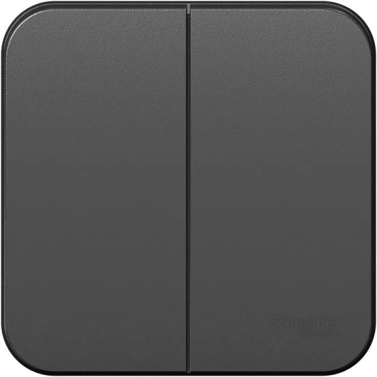 Выключатель 2-кл. ОП Blanca 10А IP20 (сх. 5) 250В с изолир. пластиной антрацит SE BLNVA105016