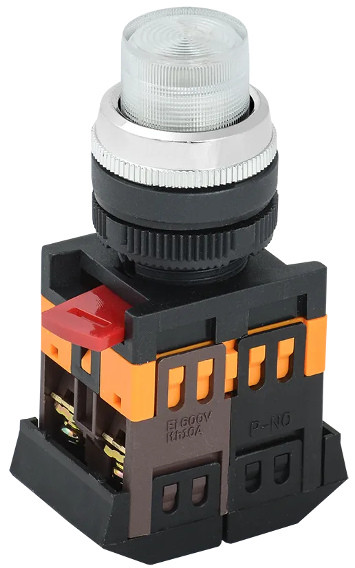 Кнопка ABLFP-22 прозрачный d=22мм неон/240В 1з+1р IEK