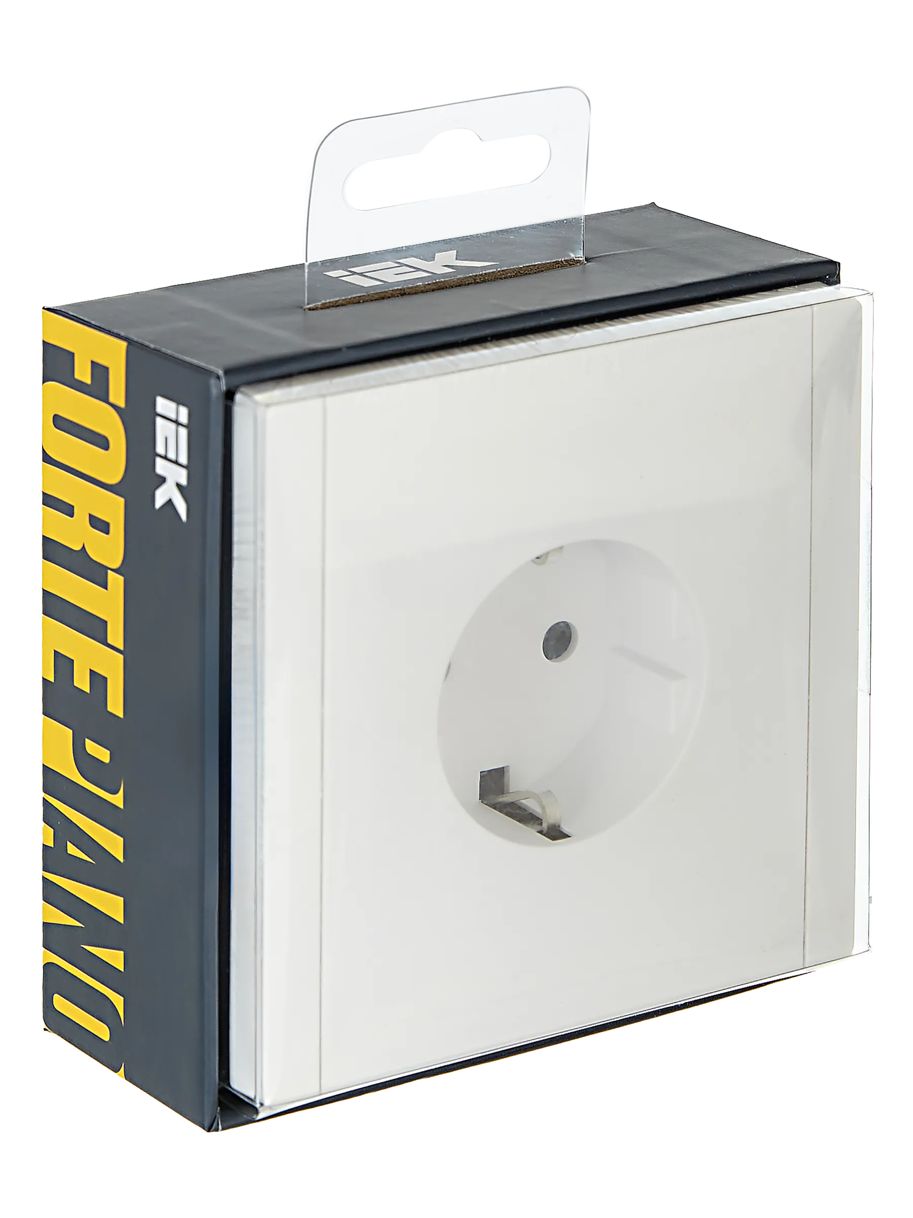 FORTE&PIANO Розетка 1-местная с заземлением с защитными шторками безвинтовое крепление 16А FP213 белый IEK - Фото 2