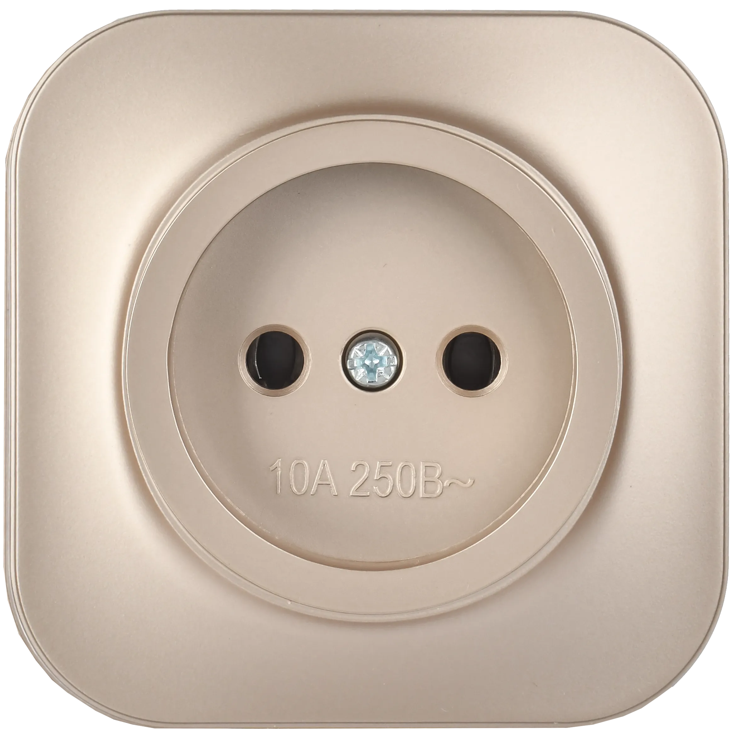 GLORY Розетка 1-местная для открытой установки без заземления без защитных шторок 10А РС20-2-ХШм шампань матовый IEK - Фото 3
