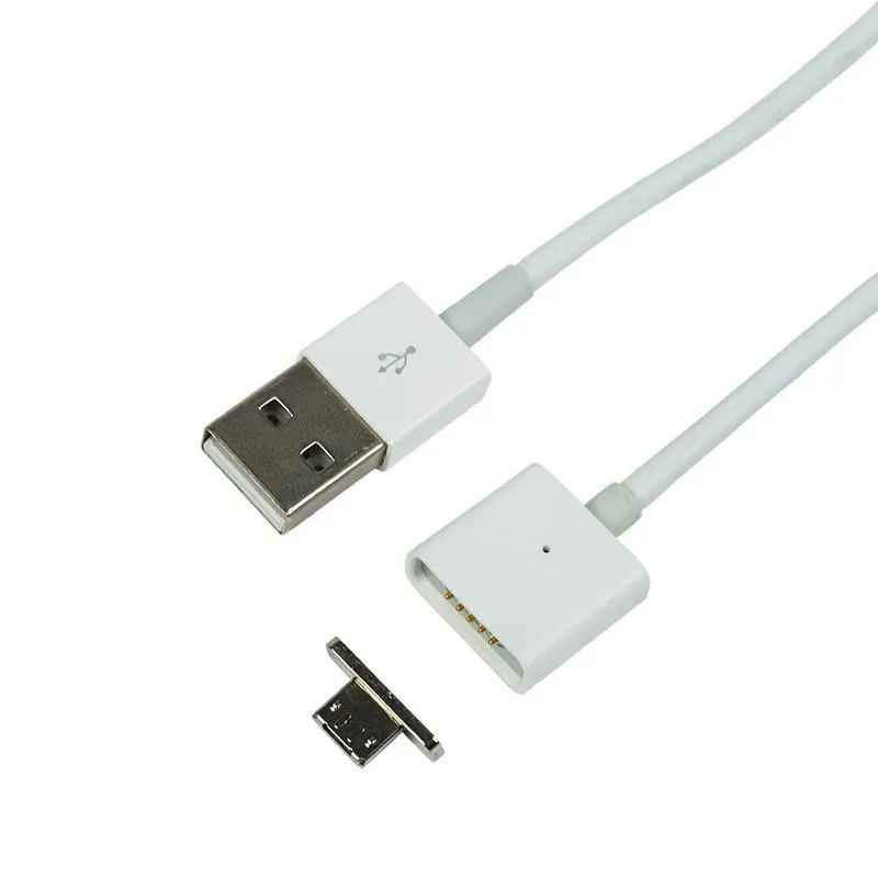 Кабель USB-A – micro USB, 1А, 1м, белый, со съемным магнитным штекером REXANT 18-0011-9
