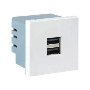 Розетка USB A+A, 2.1А, 2 гнезда, без индикатора EKF E2MR2-20USB-10