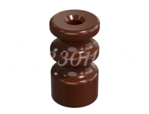 Изолятор фарфоровый двойной для наружного монтажа витой электропроводки, цвет -коричневый,  (20 шт/у