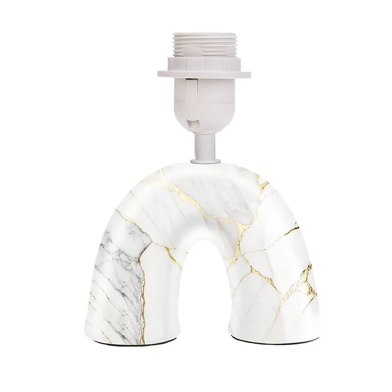 Светильник декоративный настольный Форте, основание дуга под золотой мрамор, бежевый абажур, цоколь Е27, 60Вт REXANT - Фото 3