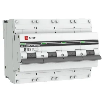 Авт. выкл. 4P 125А (D) 10kA ВА 47-100M без тепл. расцепит. EKF PROxima