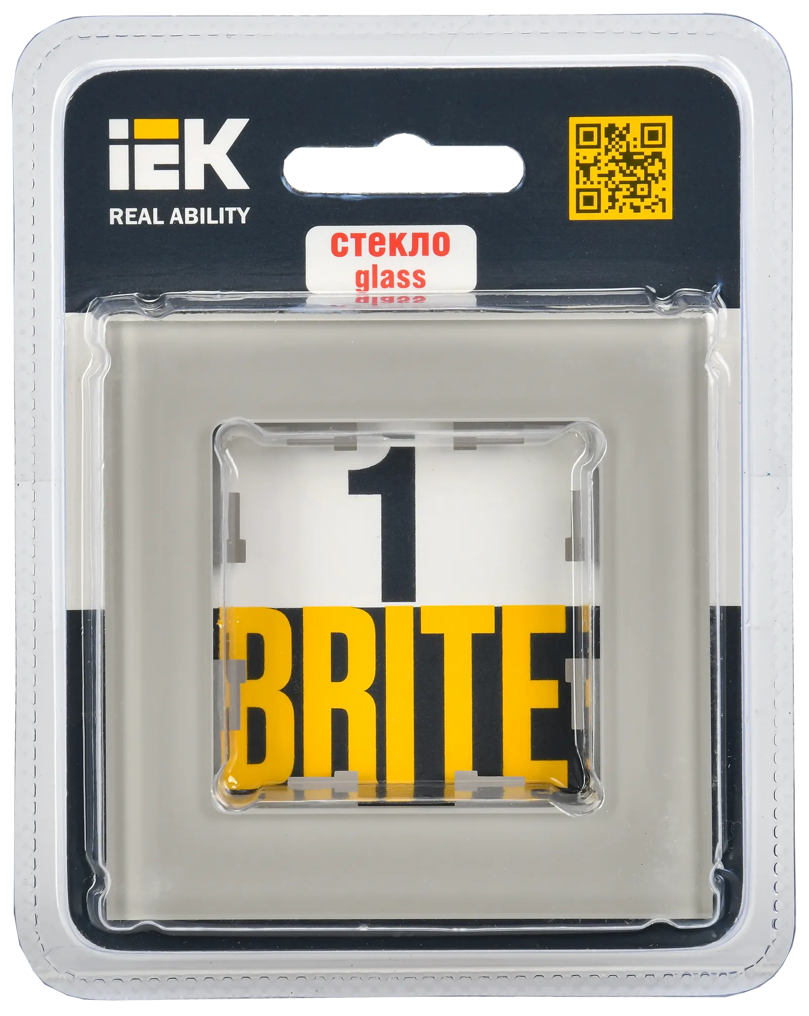 BRITE Рамка 1 -местная РУ-1-2-БрД стекло дымчатый IEK - Фото 2