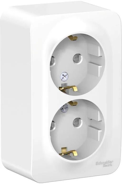 Розетка 2-м ОП Blanca 16А IP20 250В с заземл. защ. шторки с изолир. пластиной бел. SE BLNRA011211 - Фото 2