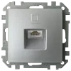 Розетка компьютерная скрытой установки РК18-007 серебро 6046BY