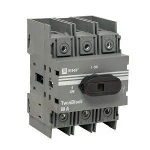 Рубильник 80A 3P c рукояткой управления для прямой установки TwinBlock EKF tb-80-3p-f