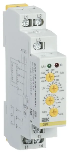 Реле контроля фаз ORF-06 трехфазное 220-460В AC IEK 