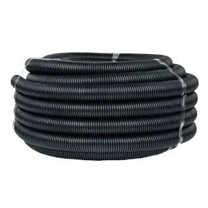 Труба гофр. негорючая безгалог. FRHF с протяжкой d40 мм (25 м) черн. EKF-Plast FRHF-40