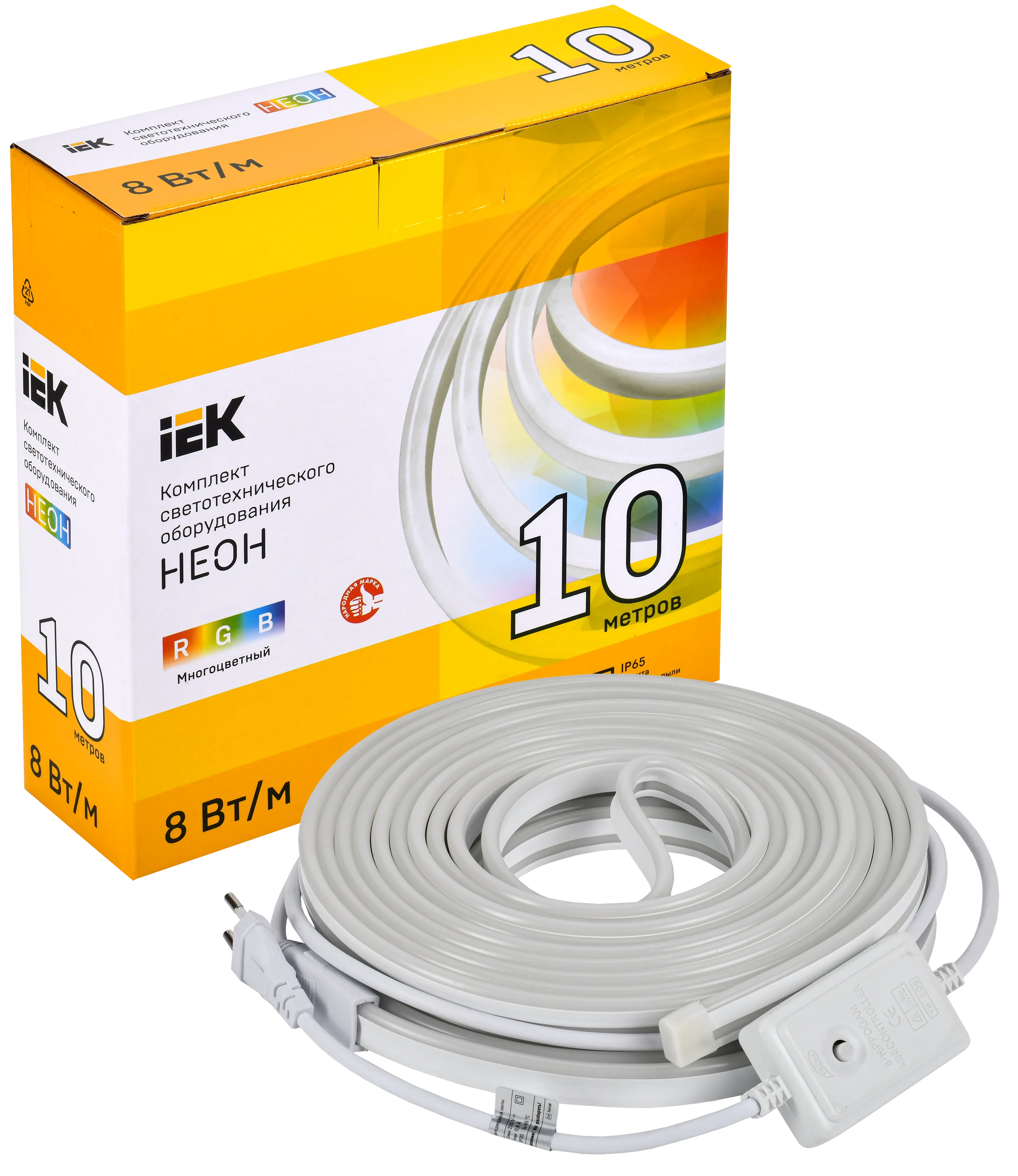 Комплект светодиодной подсветки "Неон" (лента LED 10м LSR5-5050RGB60-8-IP65-220В + драйвер) IEK - Фото 2