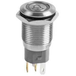 Кнопка  антивандальная Ø16 Б/Фикс (5с) (ON)-OFF плоская подсв/красная КОЛОКОЛ  REXANT - Фото 3