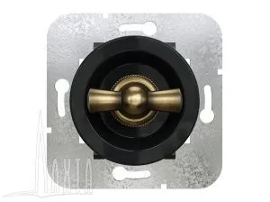 Выключатель проходной, скрыт,уст,, цвет - чёрный/бронза Лахта "СенатЪ" GE35404-0536