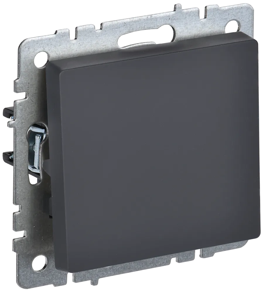 BRITE Выключатель 1-клавишный самовозвратный 10А ВС10-1-4-БрГ графит IEK BR-V14-0-10-K53