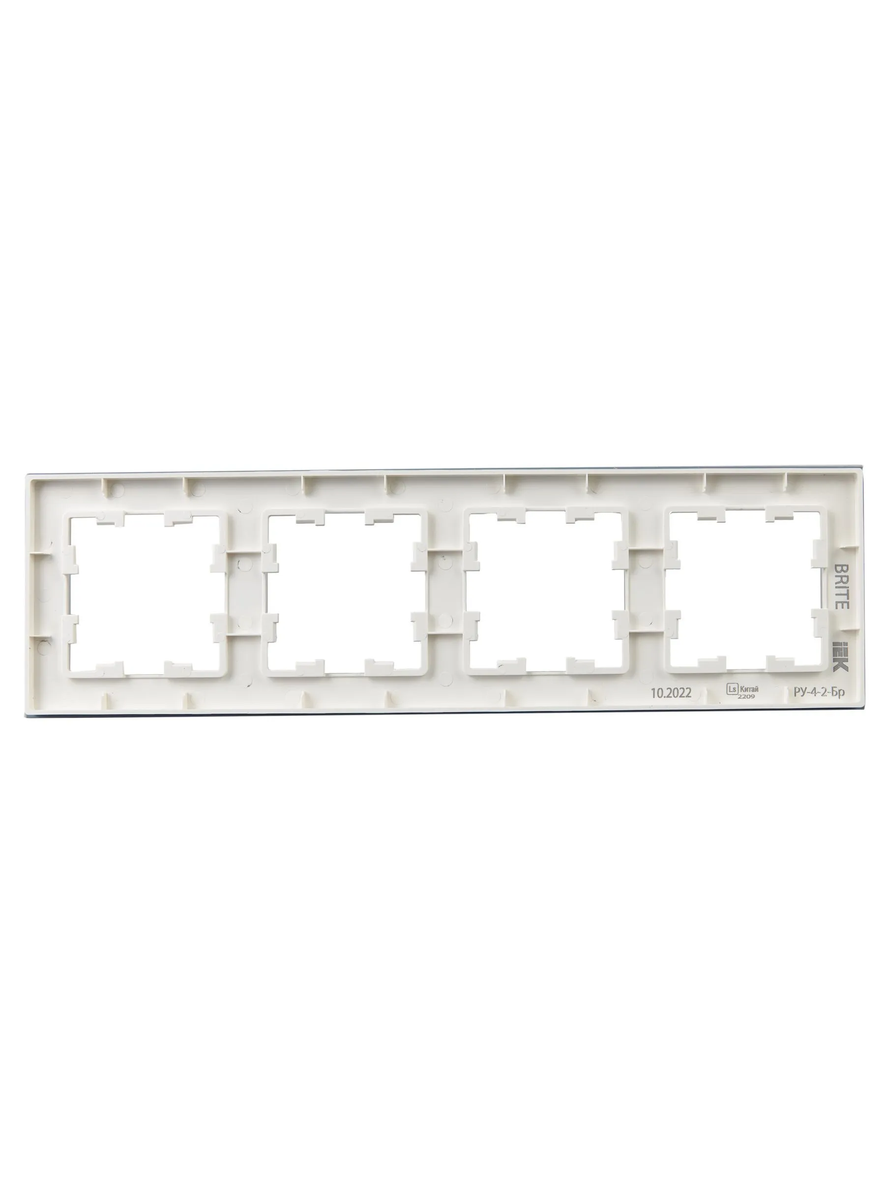 BRITE Рамка 4-местная РУ-4-2-Бр стекло белый матовый IEK - Фото 6