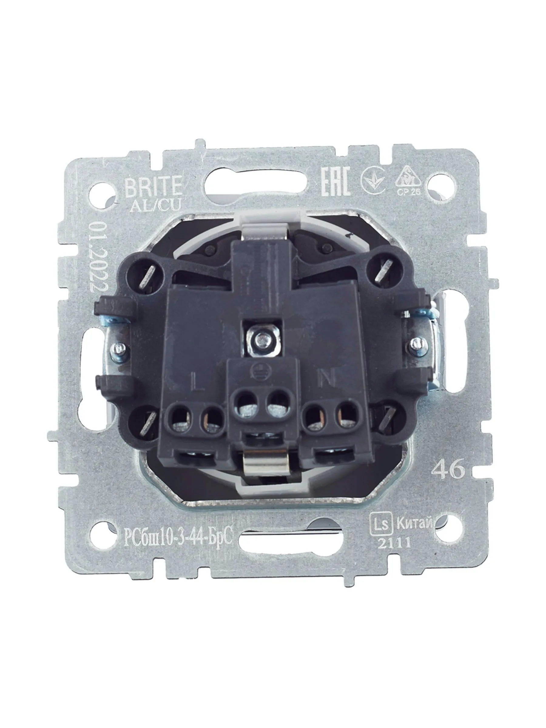 BRITE Розетка 1-местная с заземлением с защитными шторками и крышкой 16А IP44 РСбш10-3-44-БрС сталь IEK - Фото 9