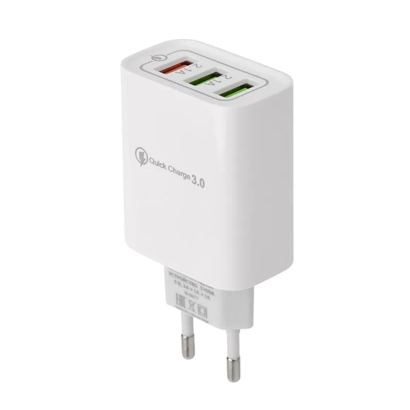 Сетевое зарядное устройство для iPhone/iPad REXANT 3 x USB, 5V, 3 А + 1 А + 1 А, белое - Фото 4