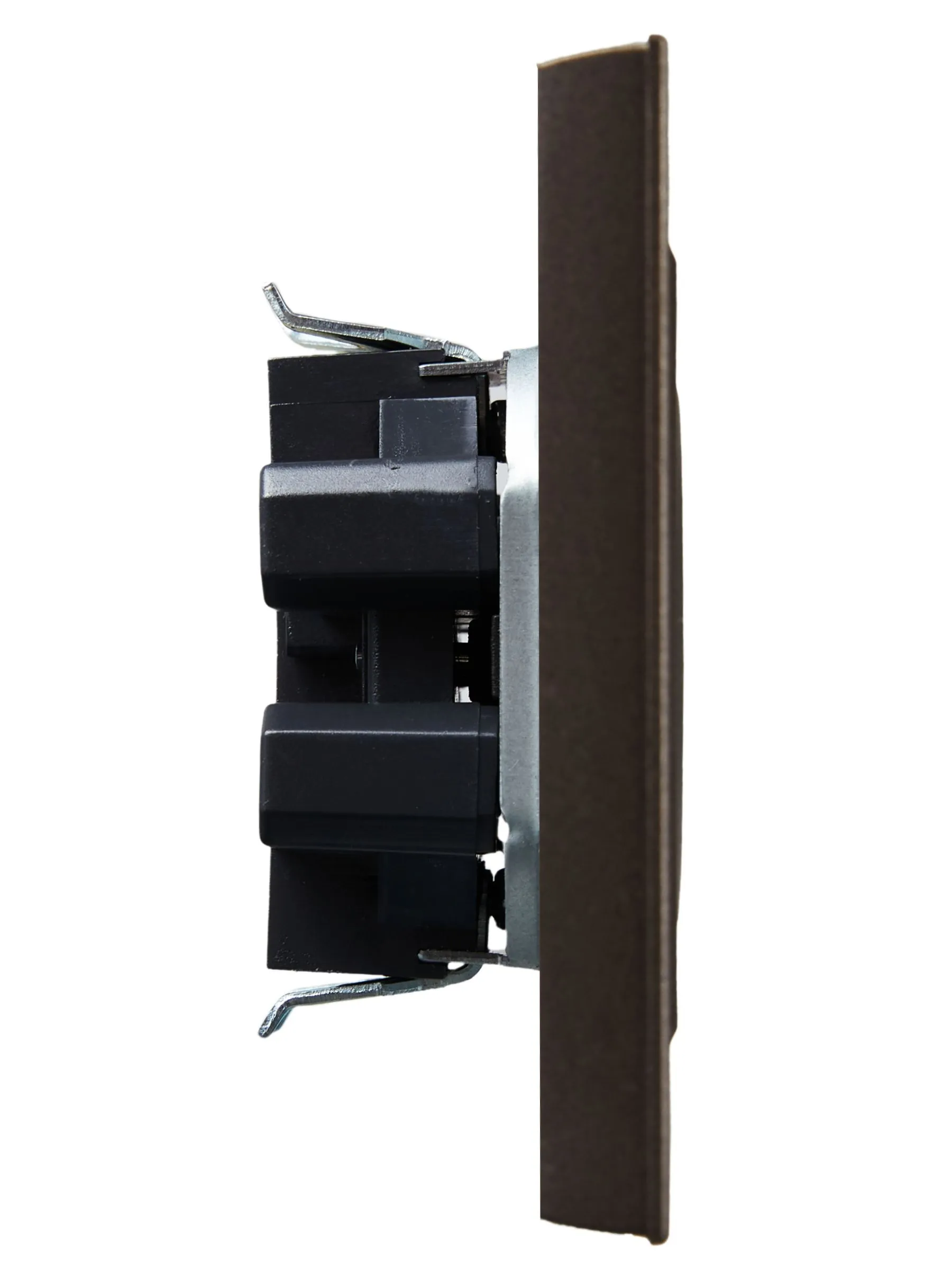 BRITE Розетка 2-местная без заземления с защитными шторками 10А в сборе РСш12-2-БрТБ темная бронза IEK - Фото 4