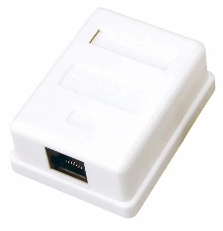 Розетка компьютерная 1-порт, UTP RJ-45, CAT 5e, внешняя DEKRON