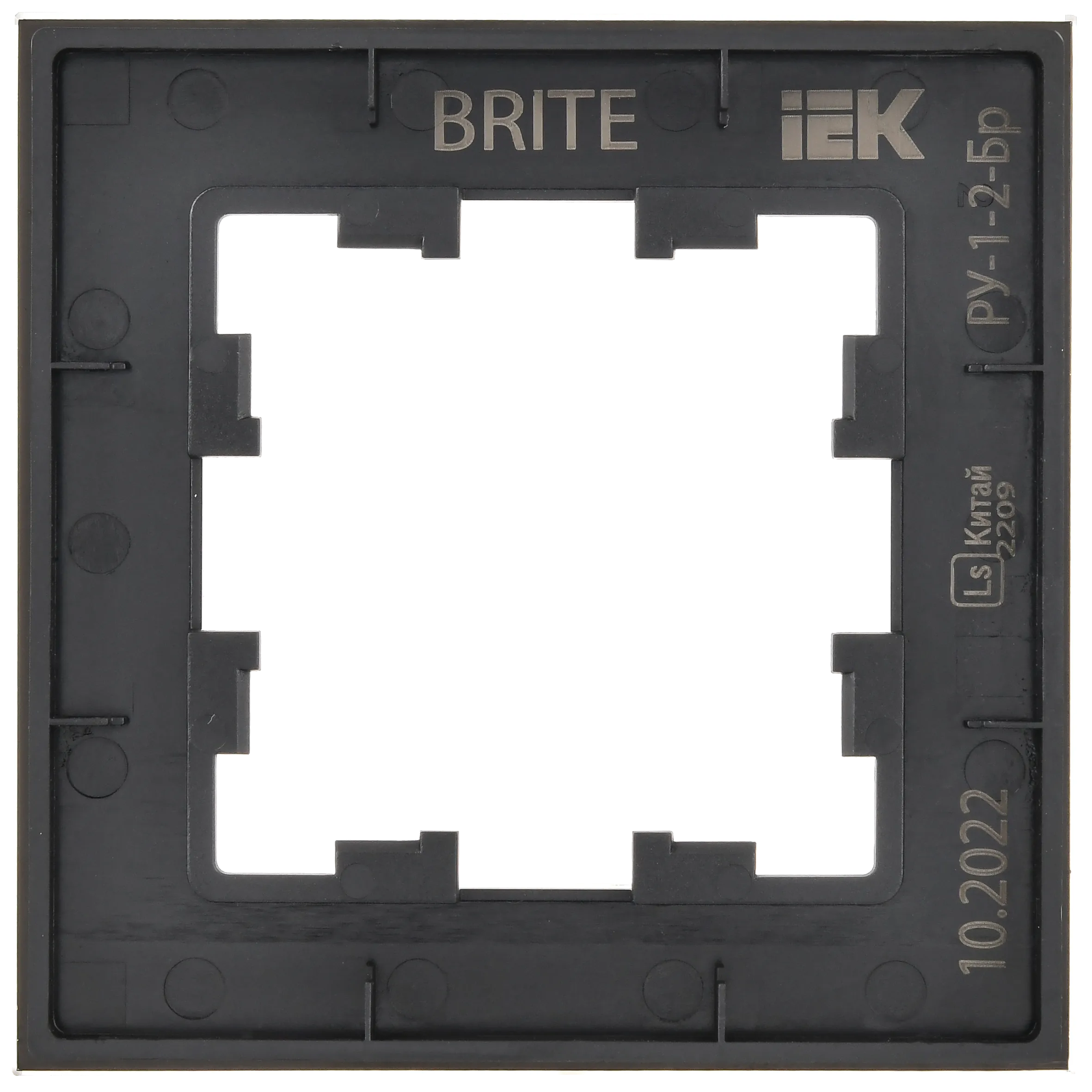 BRITE Рамка 1-местная РУ-1-2-Бр стекло черный матовый IEK - Фото 5