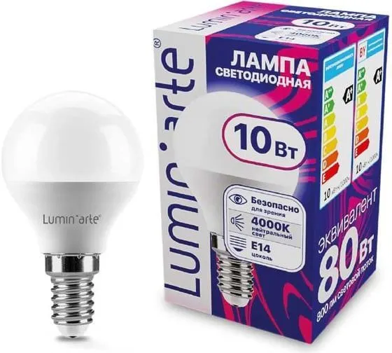 Светодиодная лампа Luminarte LSTD-G45-10W4KE14 10Вт 4000K E14 LSTD-G45-10W4KE14