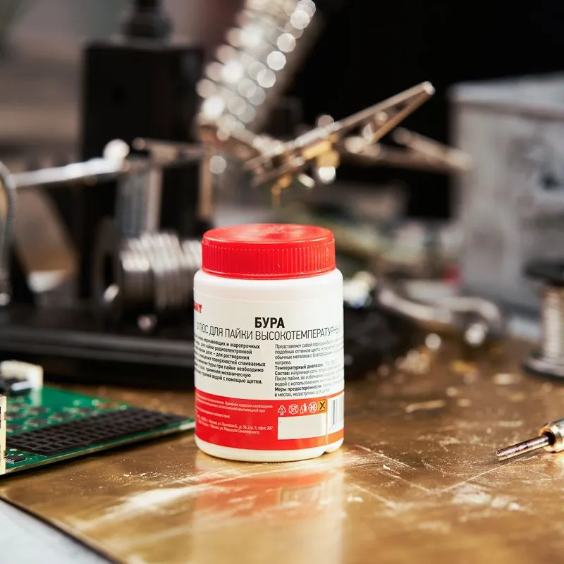 Флюс для пайки, БУРА, 100г, банка REXANT - Фото 2