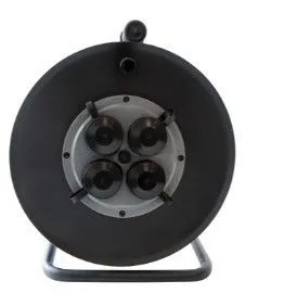 Удлинитель на катушке (пластик) УХ3-16-4-30-К УХЛ2, 4 гнезда с заземлением и крышками, ПВС 3х2,5 30м, 16А, IP44 DEKRON