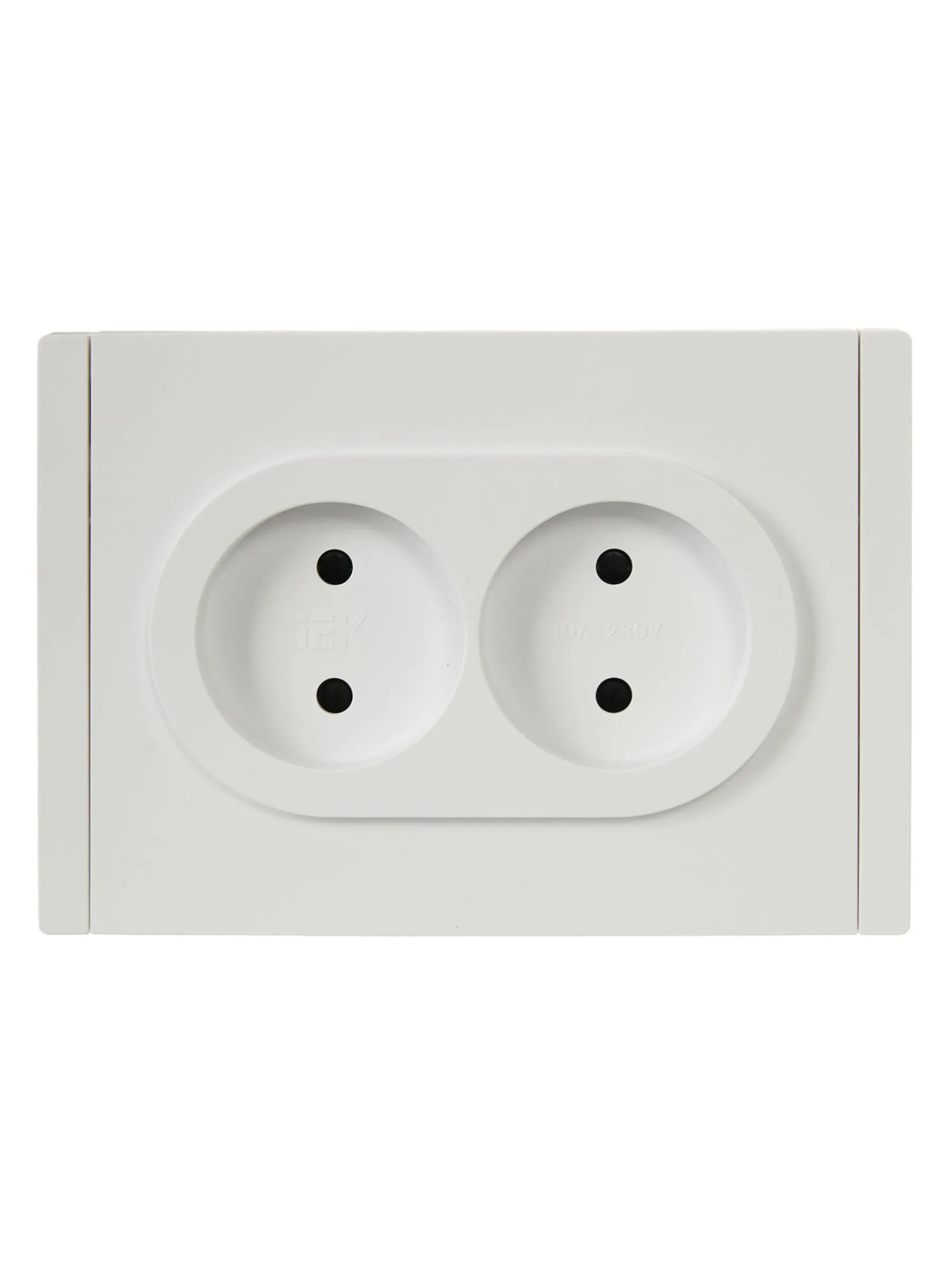 FORTE&PIANO Розетка 2-местная без заземления с защитными шторками безвинтовое крепление 10А FP225 белый IEK - Фото 6